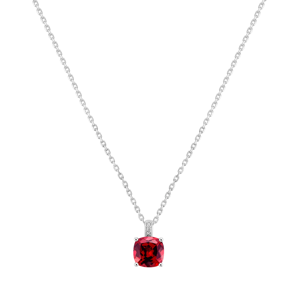 Náhrdelník s diamantmi a rubínom Linnea