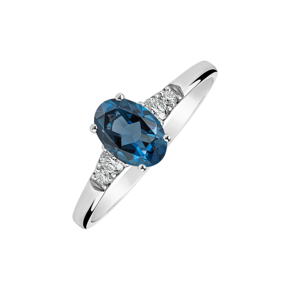 Prsteň s diamantmi a topásom Elysandria