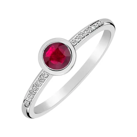 Prsteň s diamantmi a rubínom Regal Sparkle
