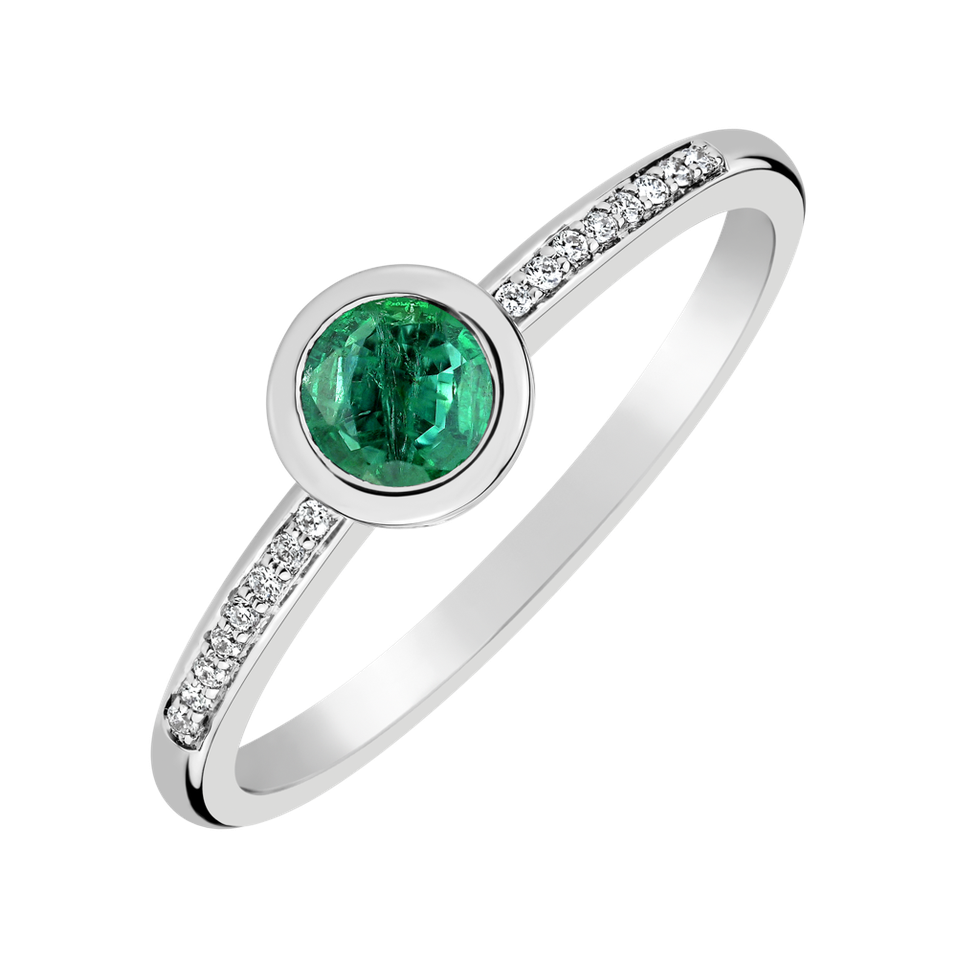 Prsteň s diamantmi a smaragdom Regal Sparkle