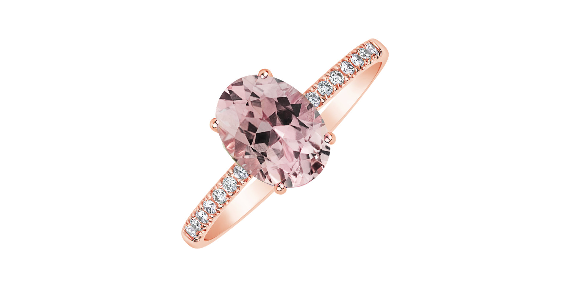 Prsteň s diamantmi a morganitom Touch of Spark
