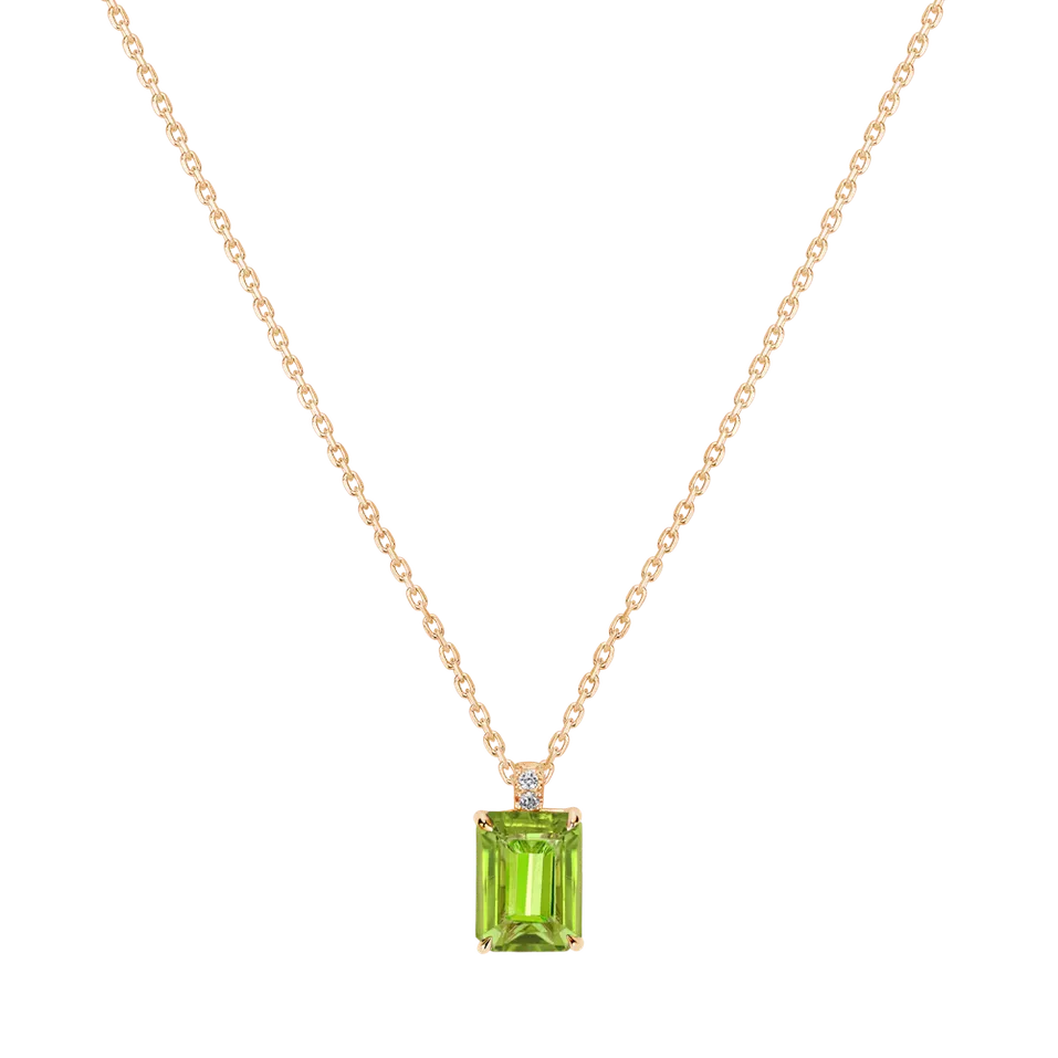 Náhrdelník s diamantmi a peridotom Mireth