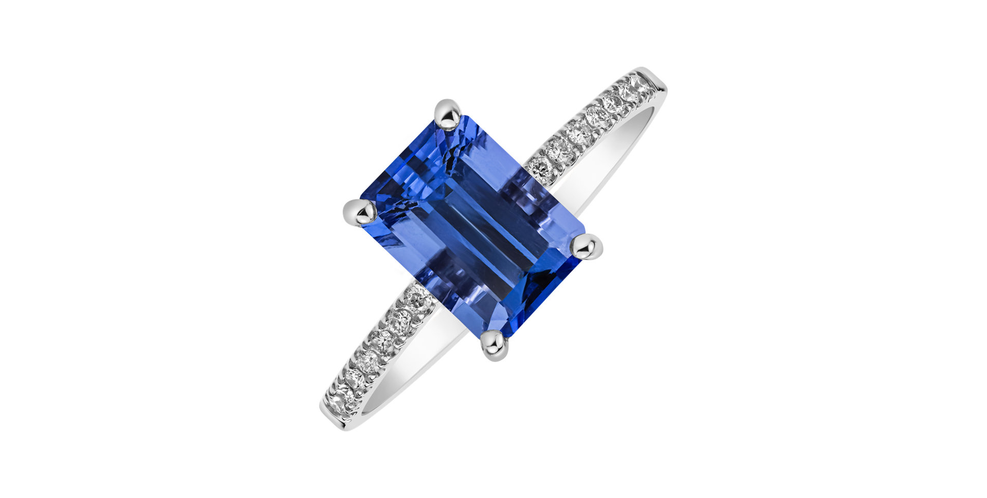 Prsteň s diamantmi a tanzanite Mireth