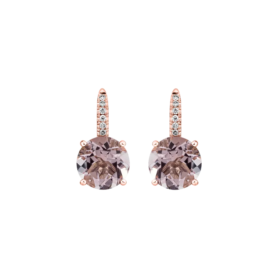 Náušnice s diamantmi a morganitom Zorabelle