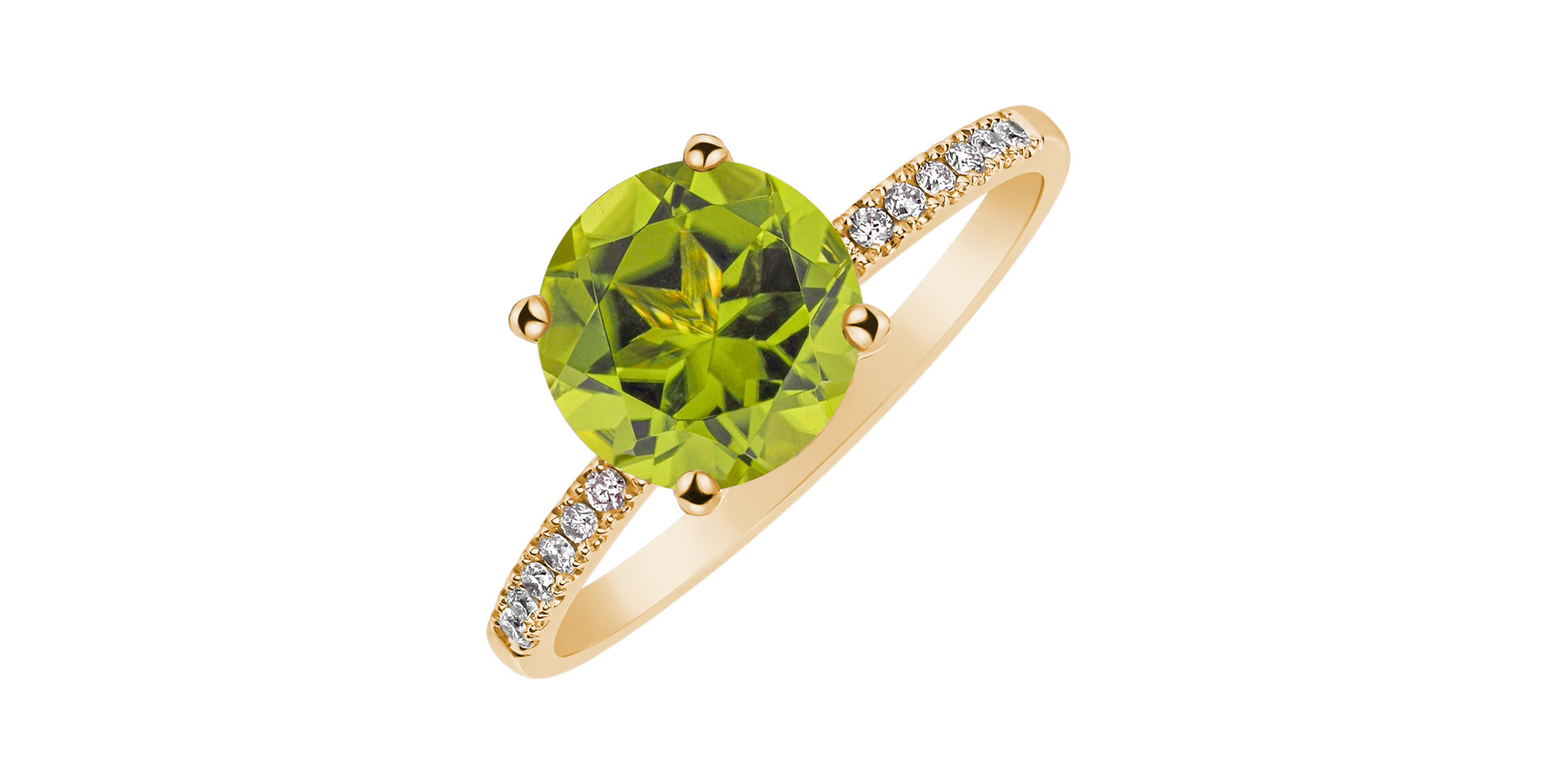 Prsteň s diamantmi a peridotom Zorabelle