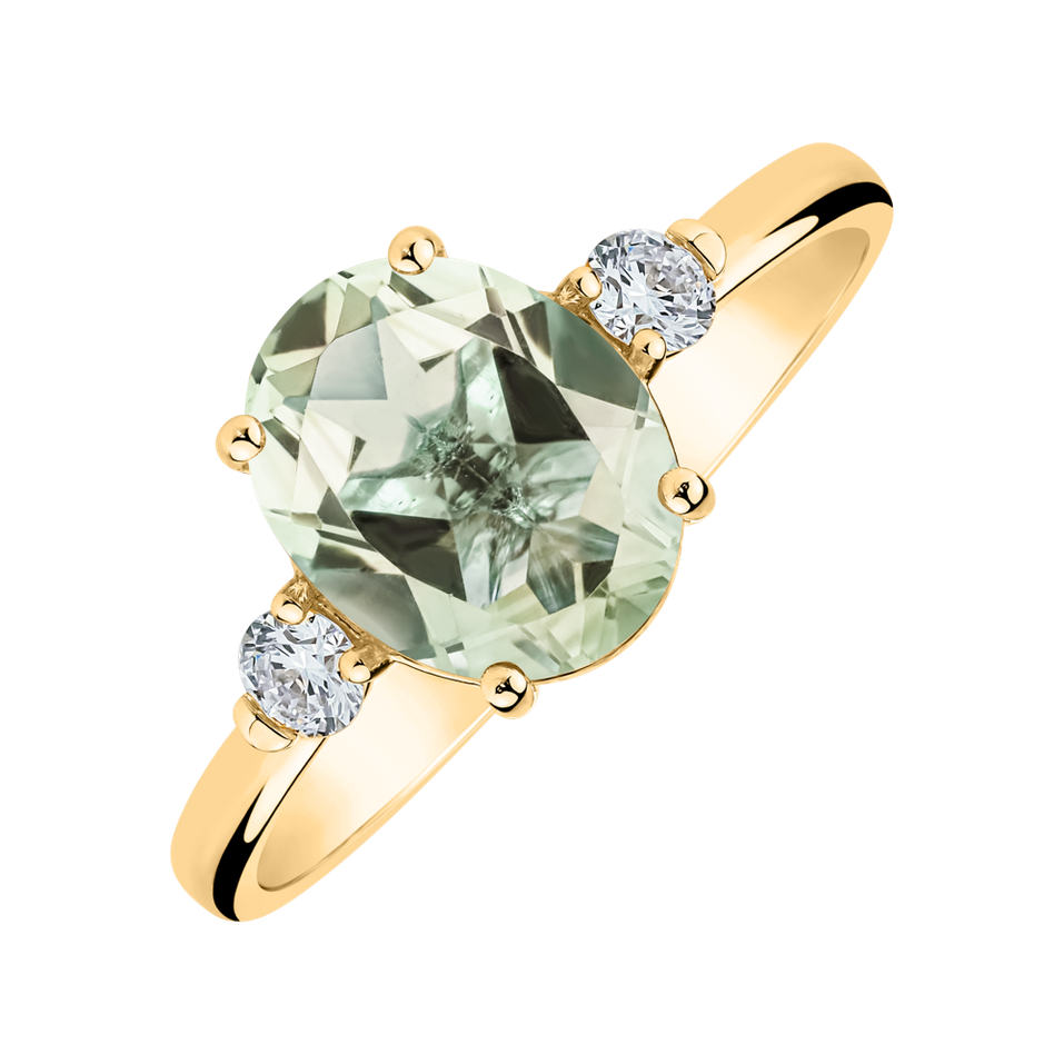 Prsteň s diamantmi a ametystom Asuan