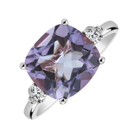 Prsteň s diamantmi a ametystom The Countess