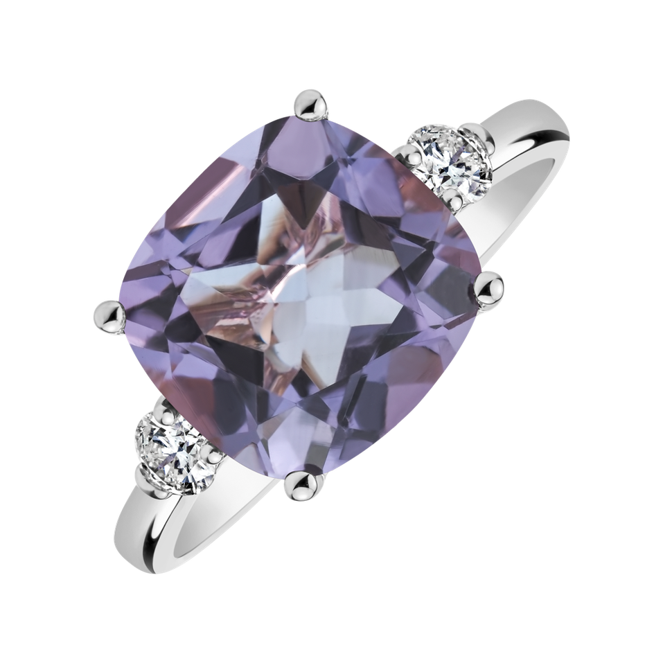 Prsteň s diamantmi a ametystom The Countess