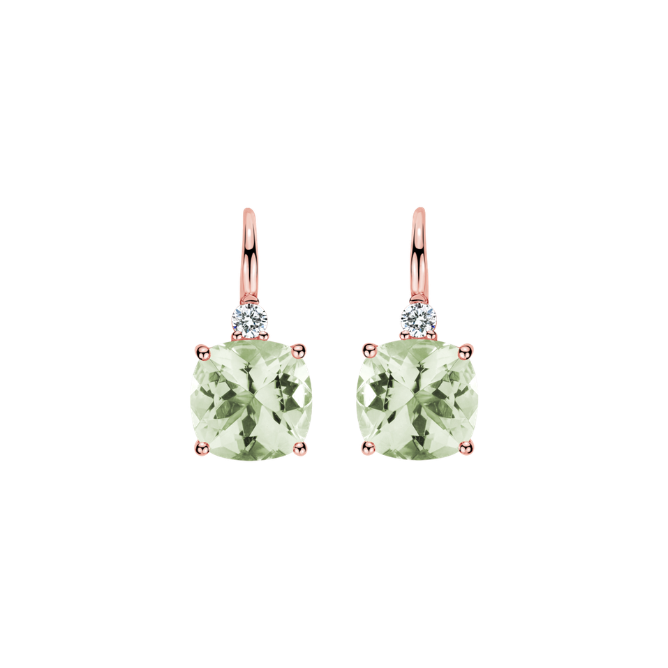 Náušnice s diamantom a ametystom The Countess