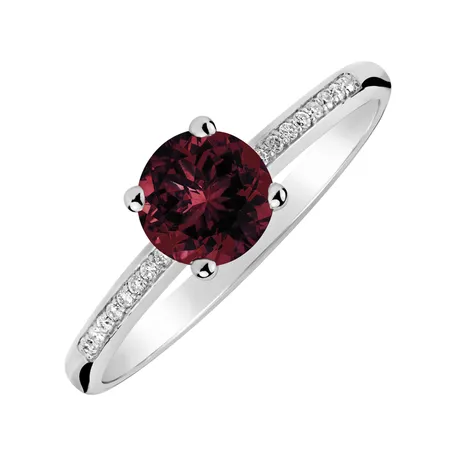 Prsteň s diamantmi a rhodolitom Satin