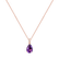 Náhrdelník s diamantmi a ametystom Teardrop2