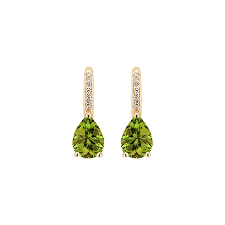 Náušnice s diamantmi a peridotom Lauriene