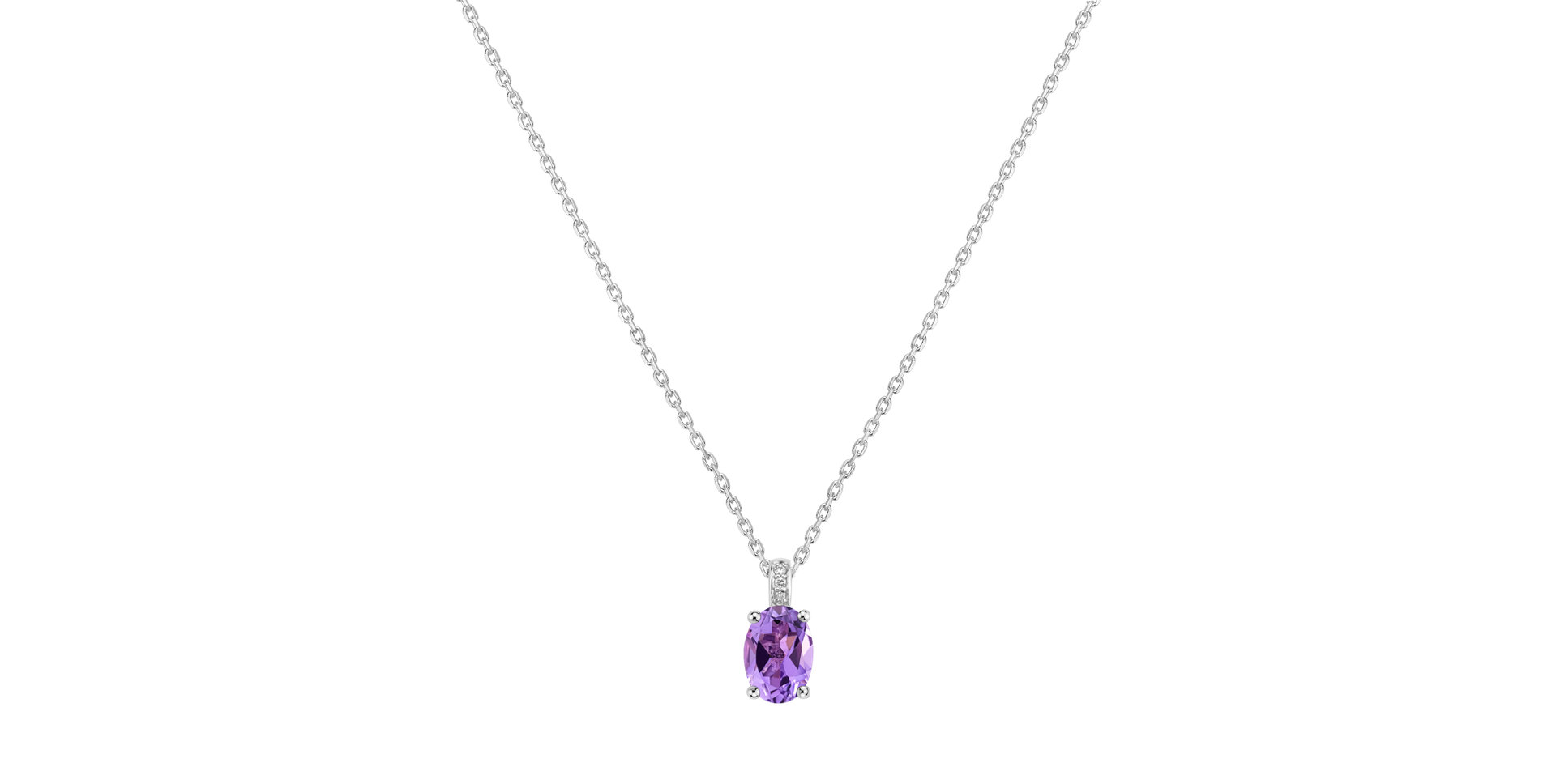 Náhrdelník s diamantmi a ametystom Lauriene