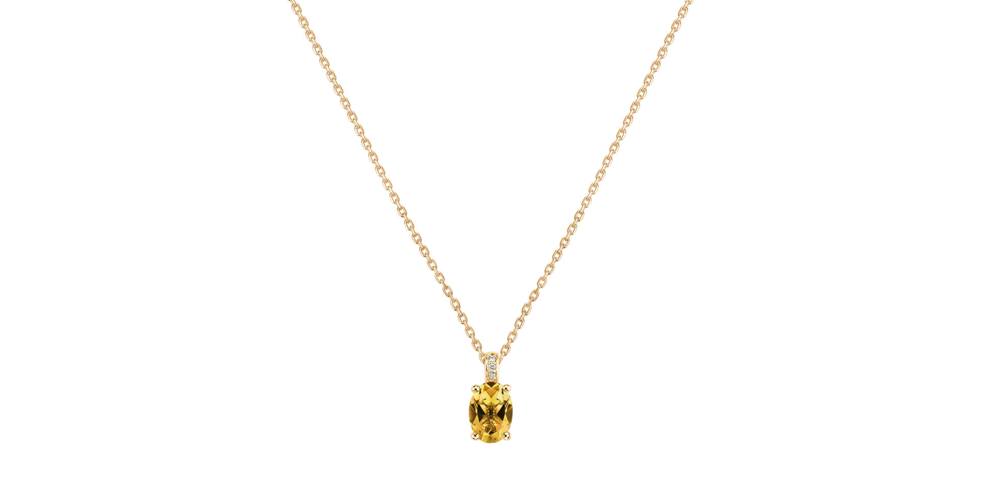 Náhrdelník s diamantmi a citrínom Lauriene