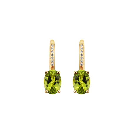 Náušnice s diamantmi a peridotom Lauriene
