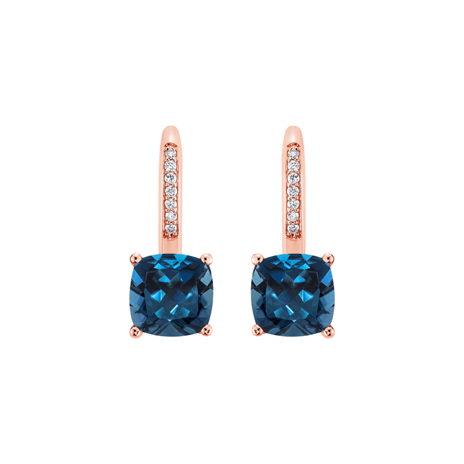 Náušnice s diamantmi a topásom Calypso