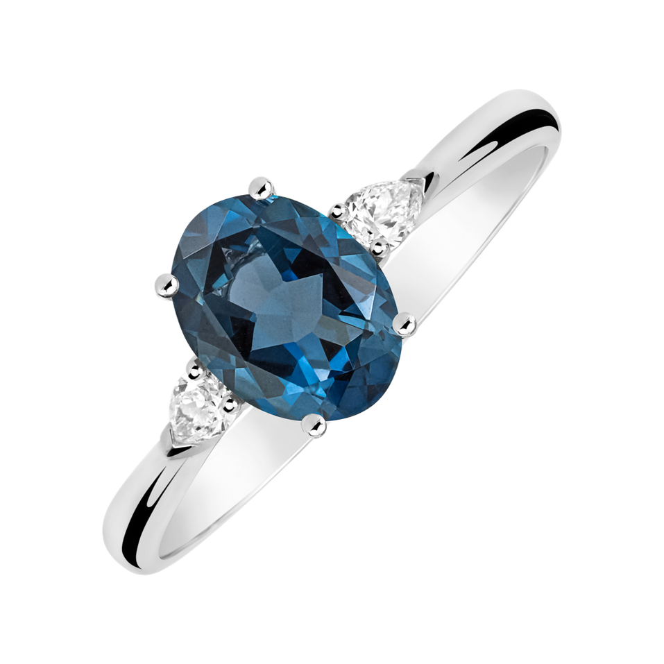 Prsteň s diamantmi a topásom Annelise