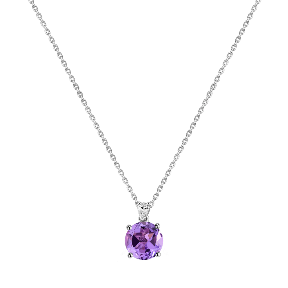 Náhrdelník s diamantom a ametystom Mariella