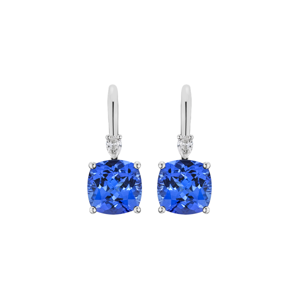 Náušnice s diamantom a tanzanitom Cassian