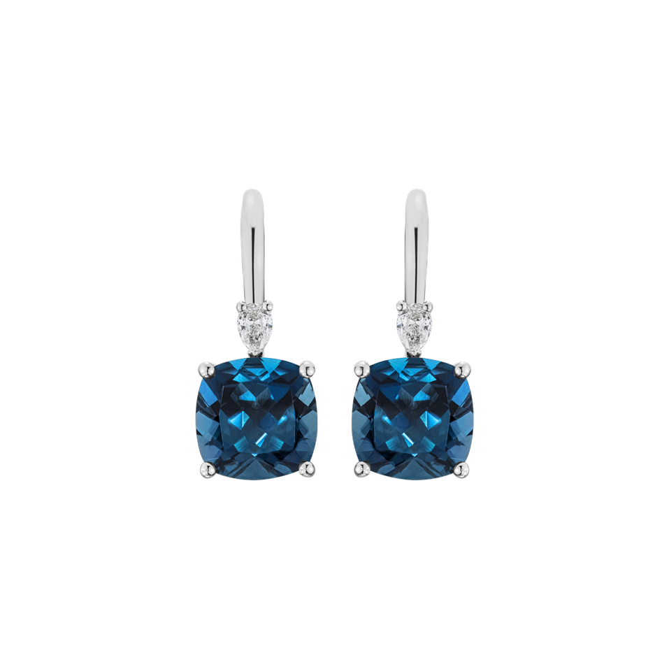 Náušnice s diamantom a topásom Mirabel