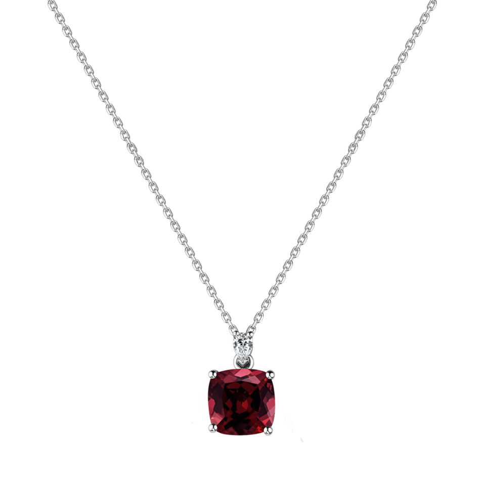 Náhrdelník s diamantom a rhodolitom Mirabel