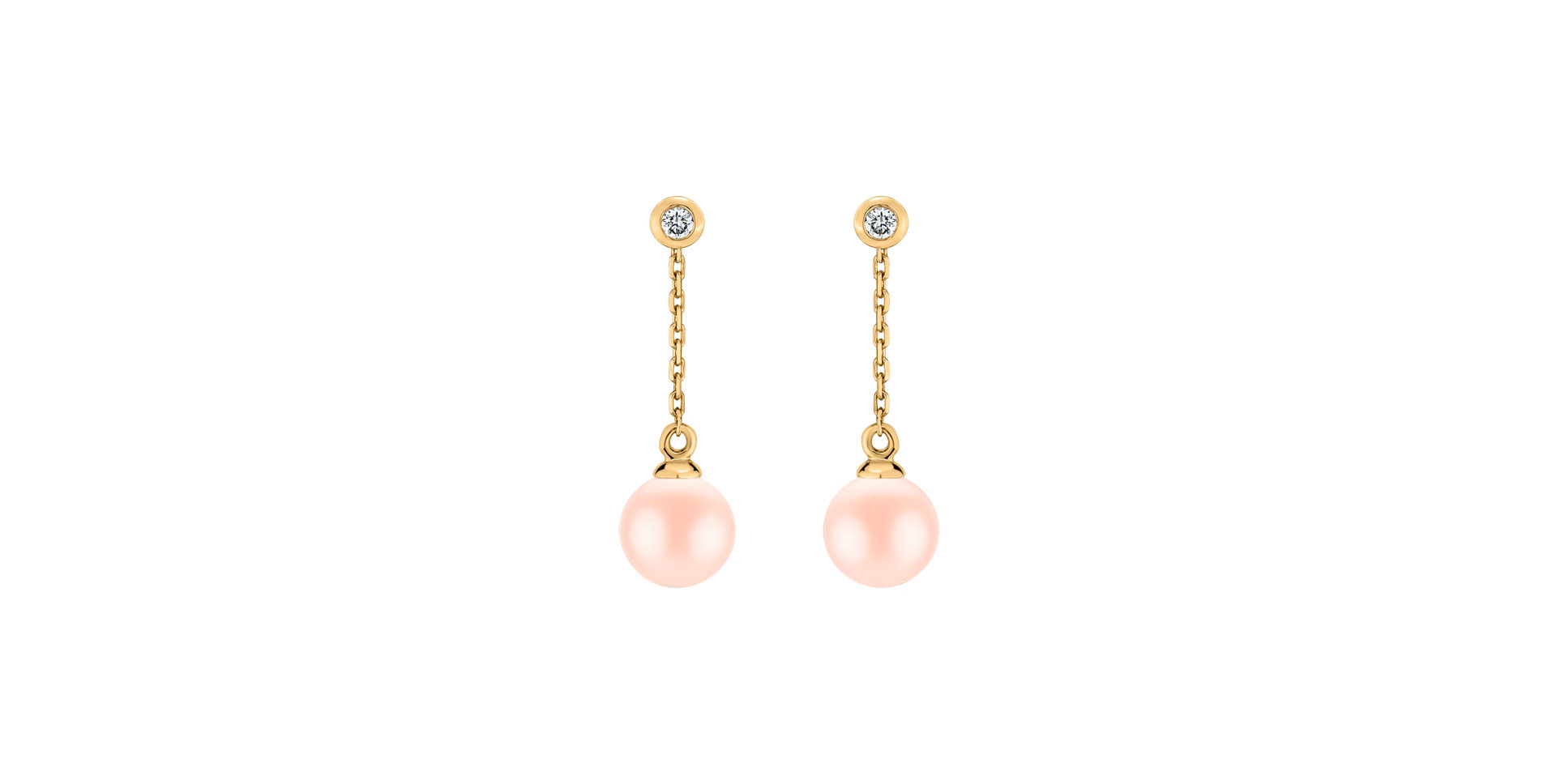 Náušnice s diamantom a sladkovodnou bielou perlou Lake Soul