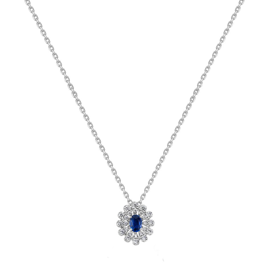 Náhrdelník s diamantmi a zafírom Starlight Bloom