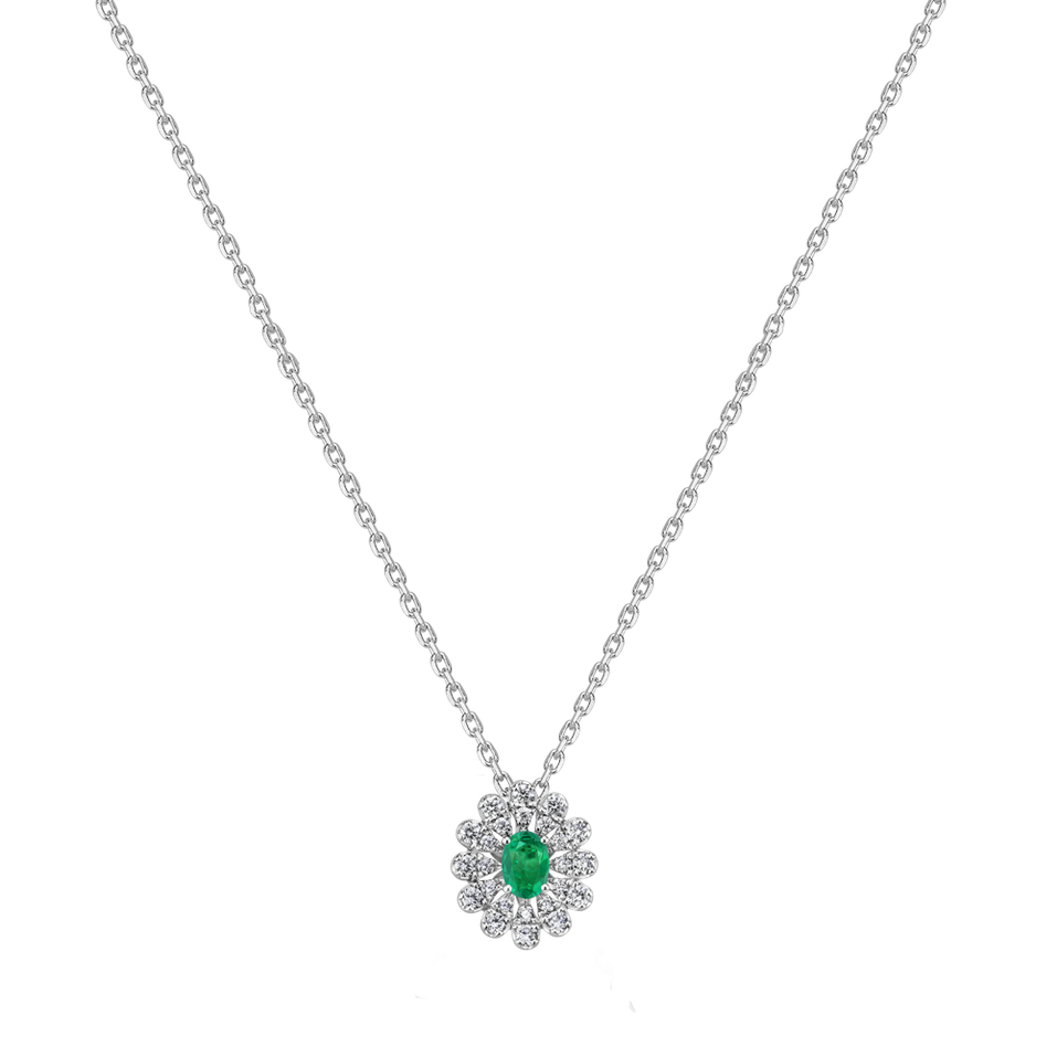 Náhrdelník s diamantmi a smaragdom Starlight Bloom