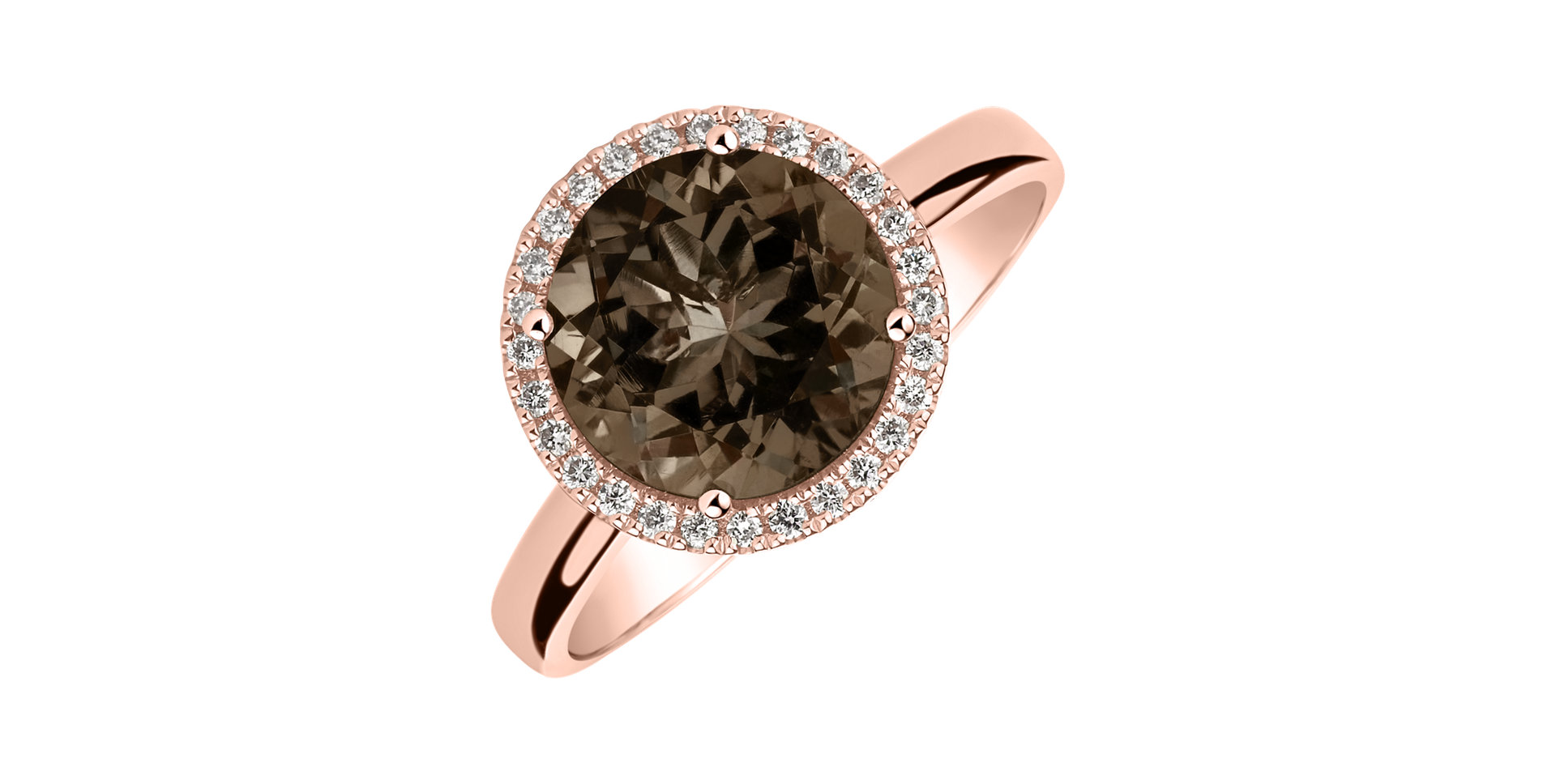 Prsteň s diamantmi a quartzom Bonbon