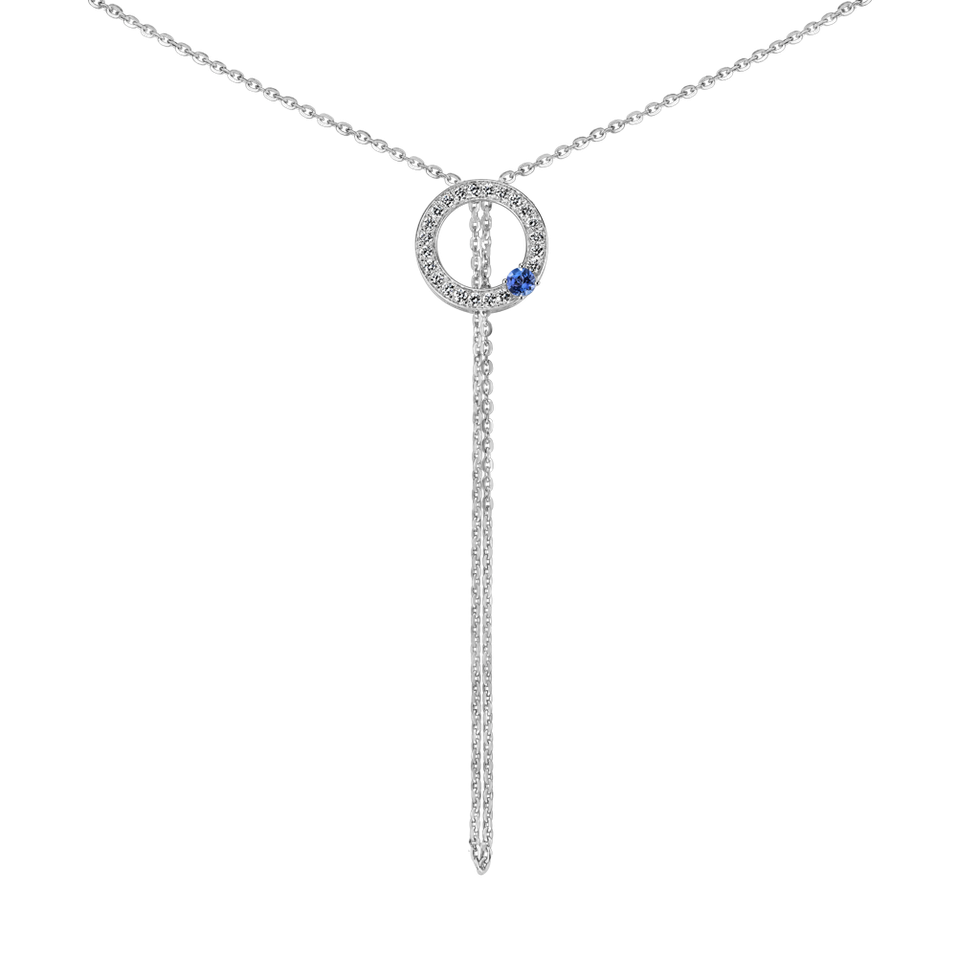 Náhrdelník s diamantmi a tanzanitom Perfect Sphere