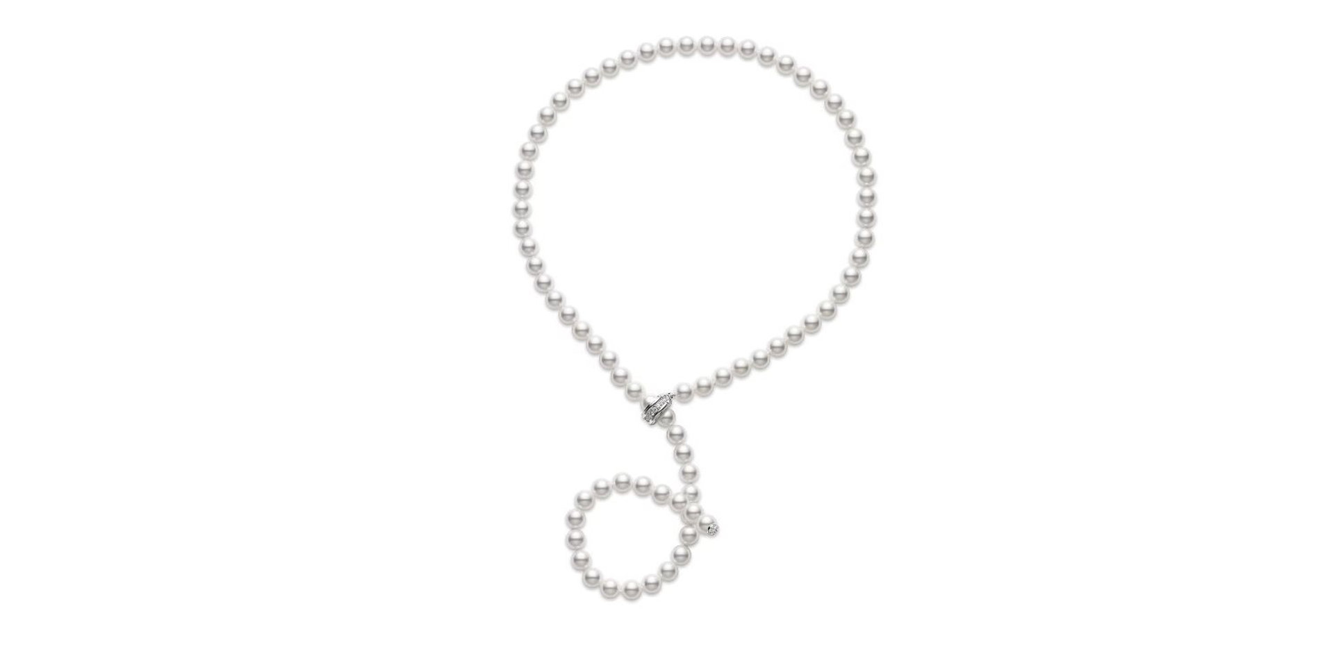 Náhrdelník s diamantmi a perlami Classic Collection