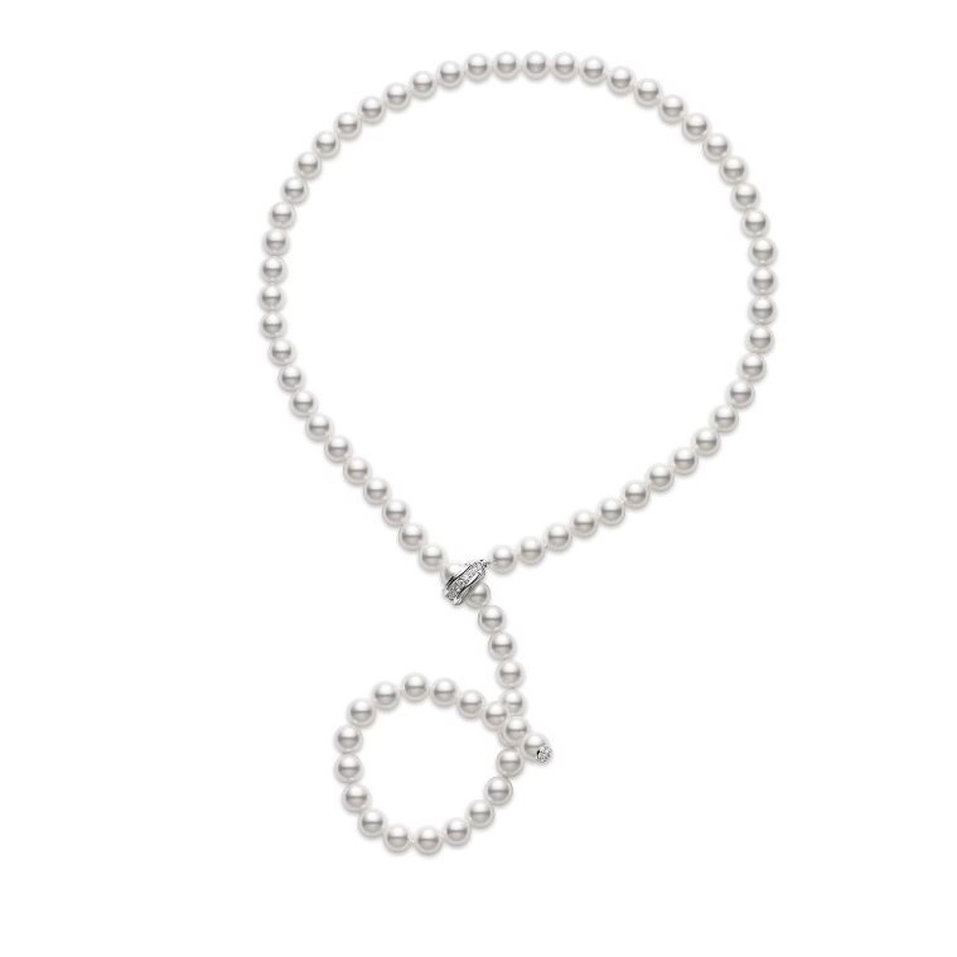 Náhrdelník s diamantmi a perlami Classic Collection