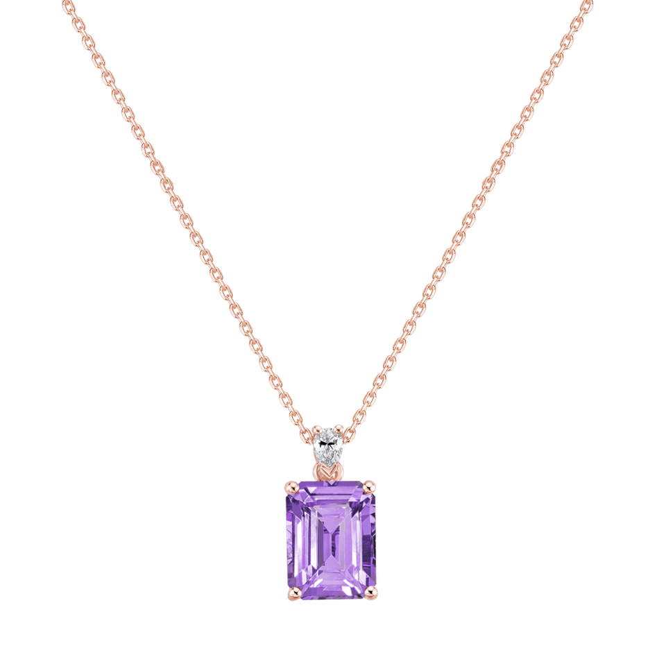 Náhrdelník s diamantom a ametystom Royal Anne