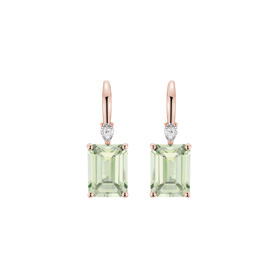 Náušnice s diamantom a ametystom Royal Anne