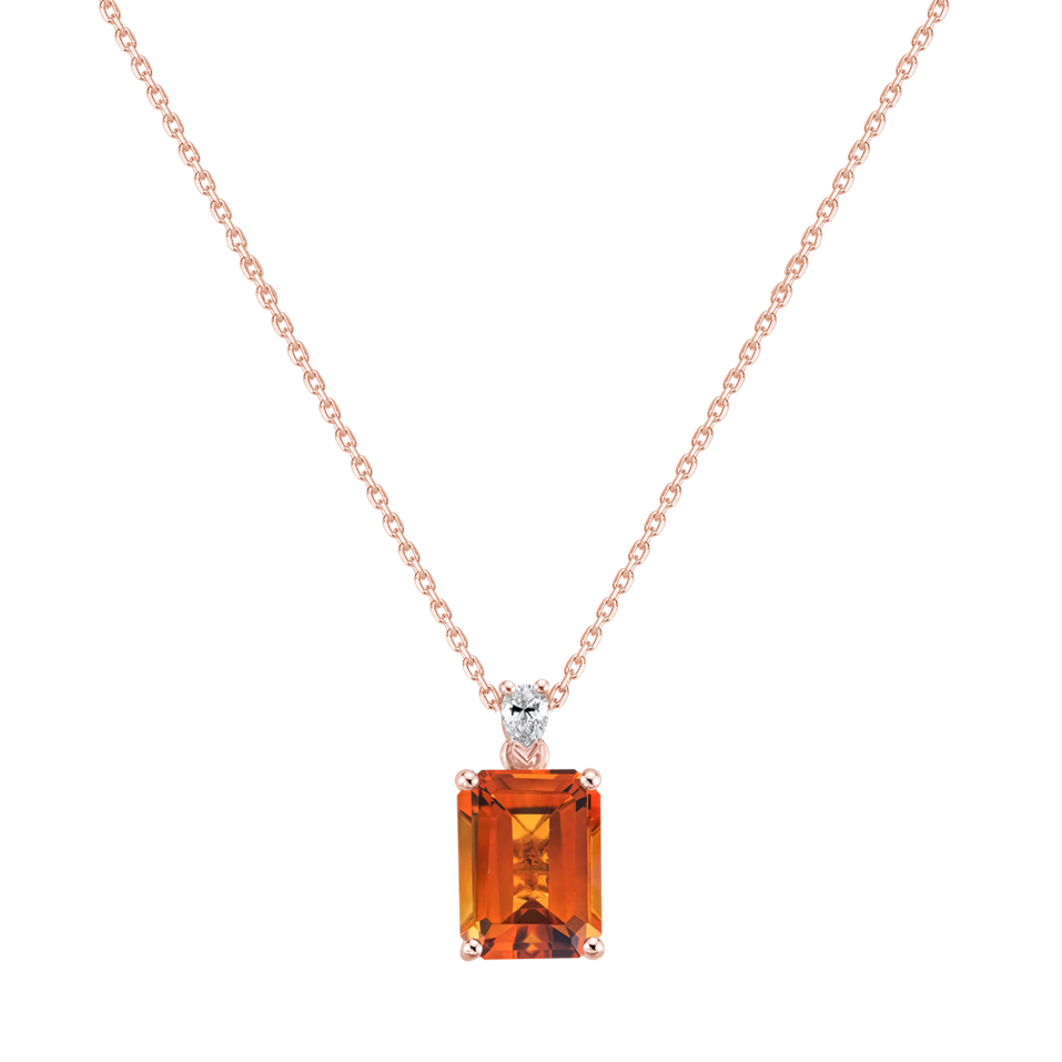 Náhrdelník s diamantom a citrínom Royal Anne