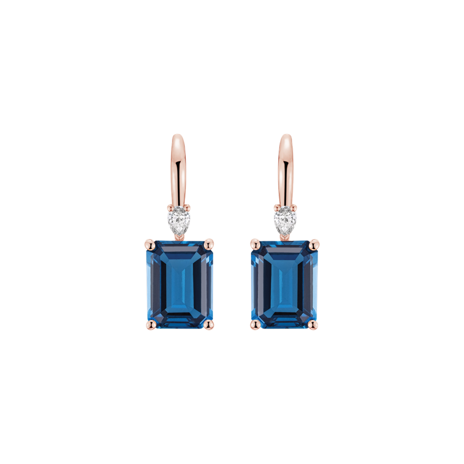 Náušnice s diamantom a topásom Royal Anne