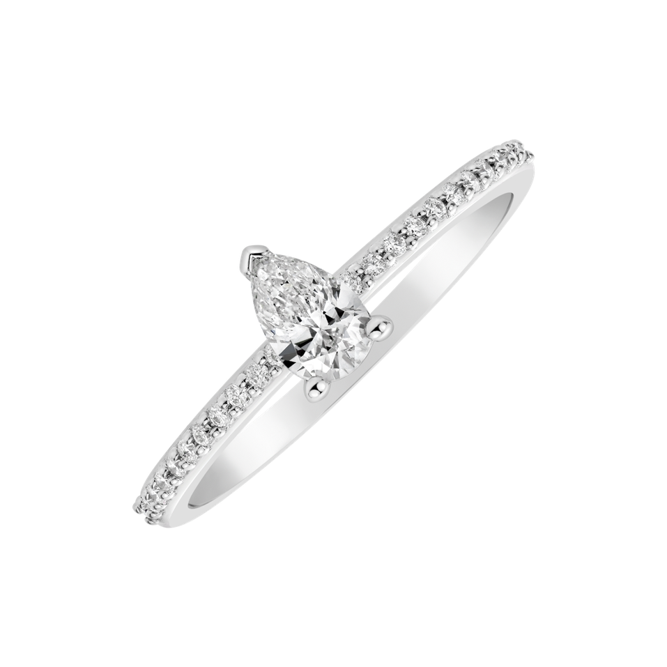 Prsteň s diamantmi Lone Teardrop