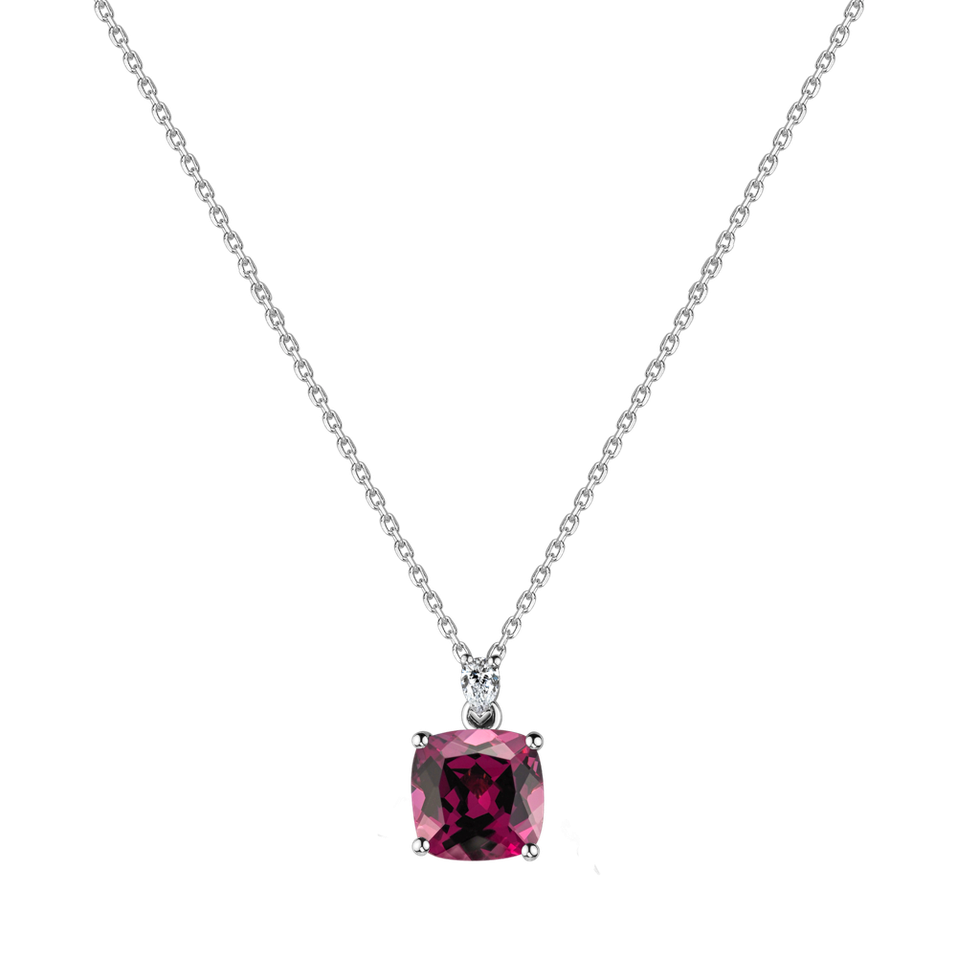 Náhrdelník s diamantom a rhodolitom Marigold