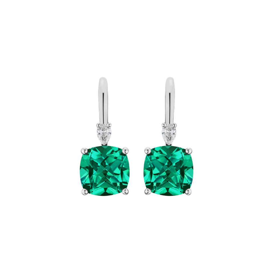 Náušnice s diamantom a smaragdom Cassian