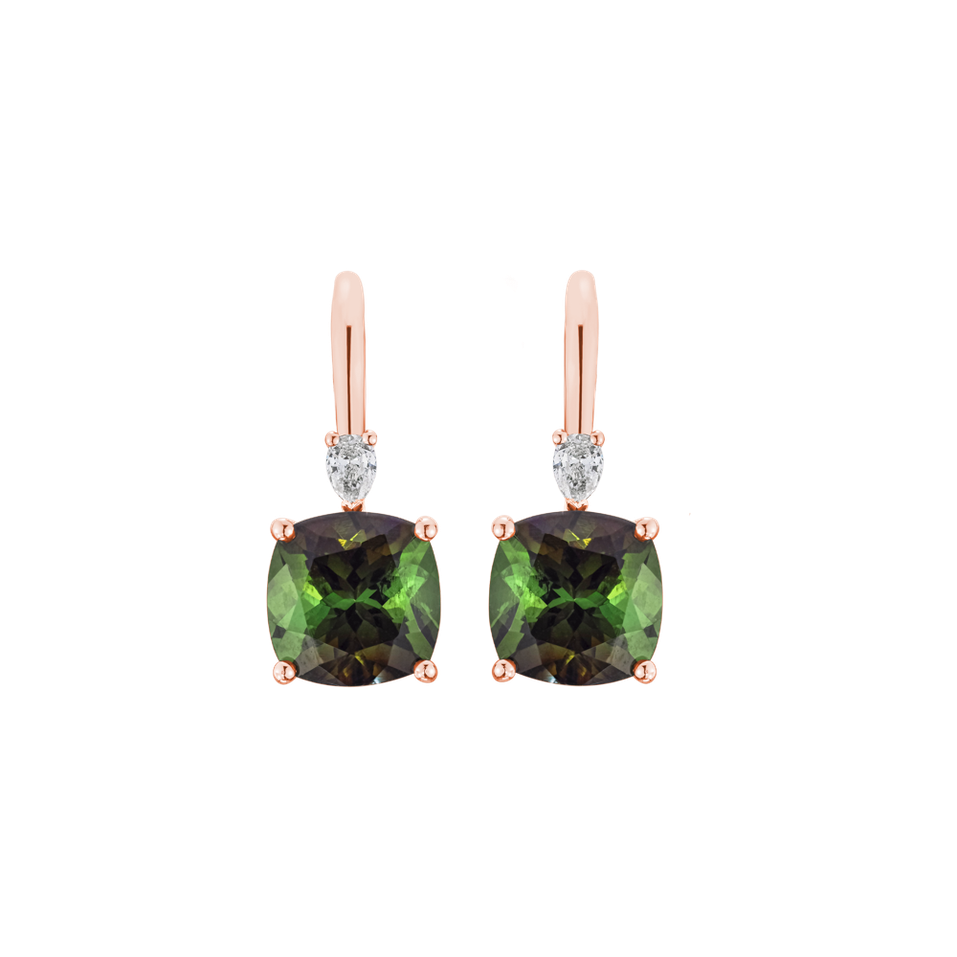 Náušnice s diamantom a turmalínom Cassian