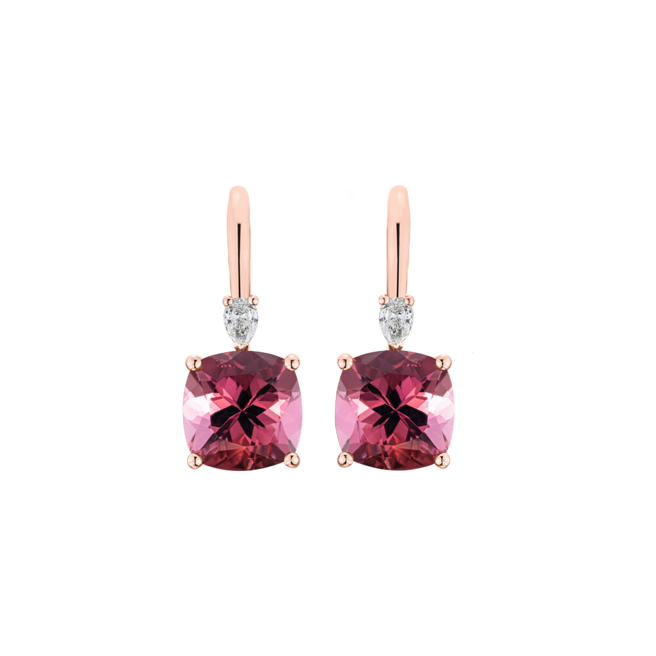 Náušnice s diamantom a turmalínom Cassian