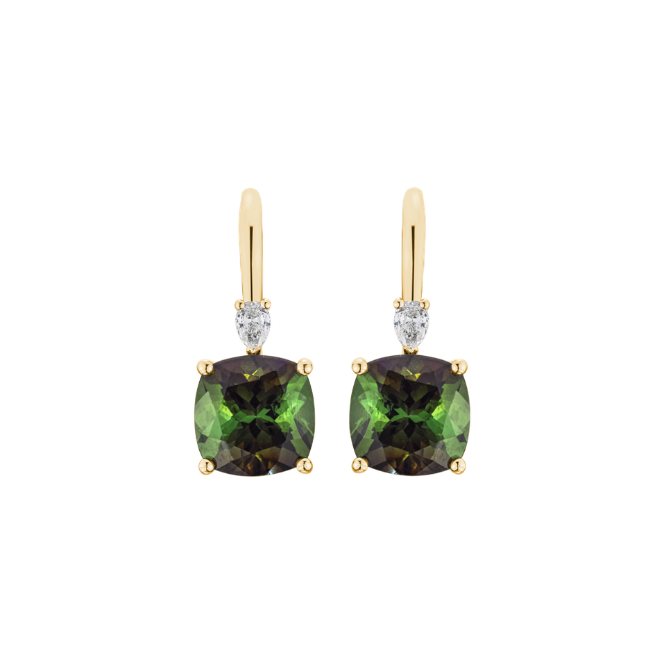 Náušnice s diamantom a turmalínom Cassian