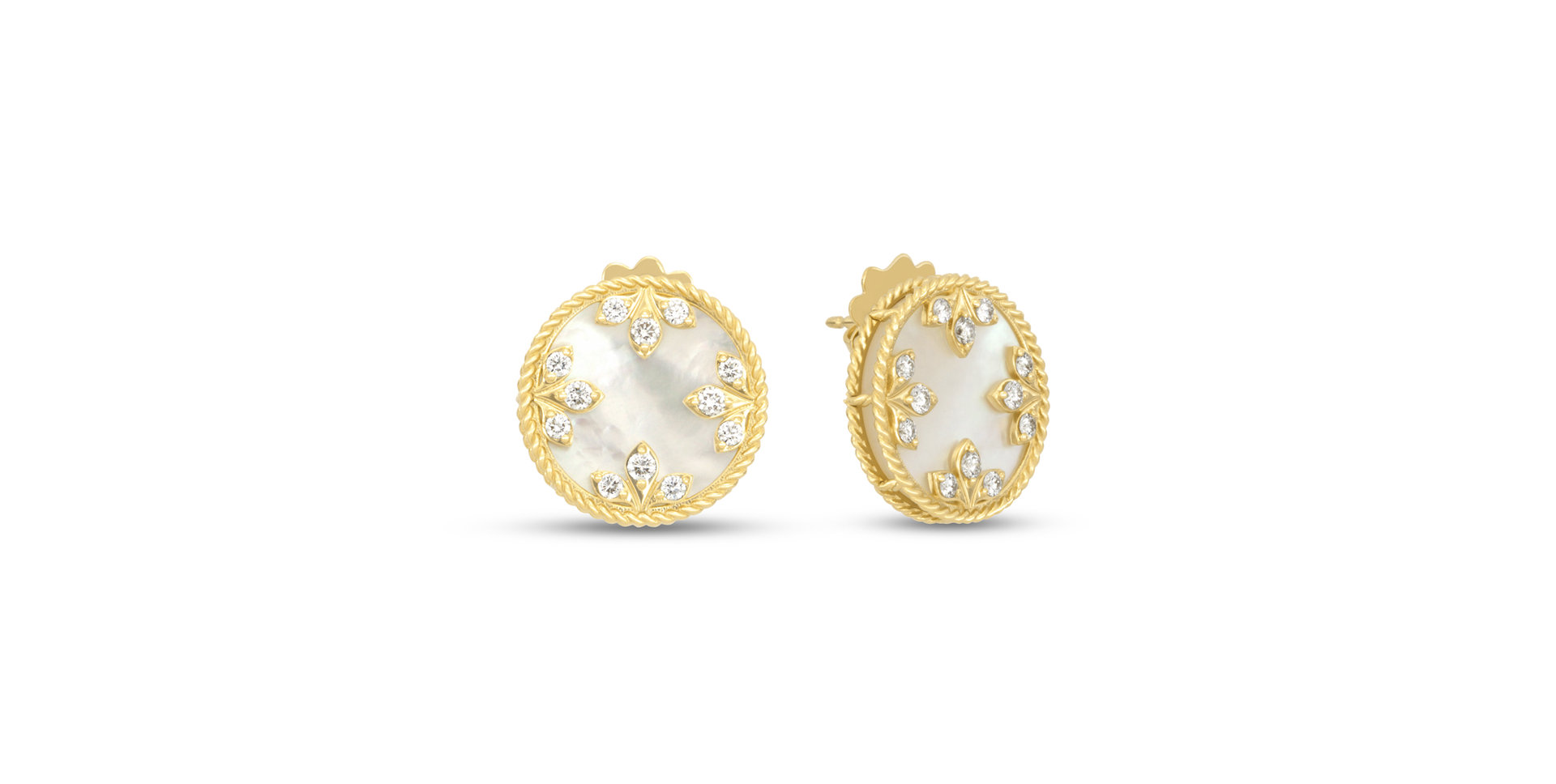 Náušnice s diamantmi a perleťou Venetian Medallions