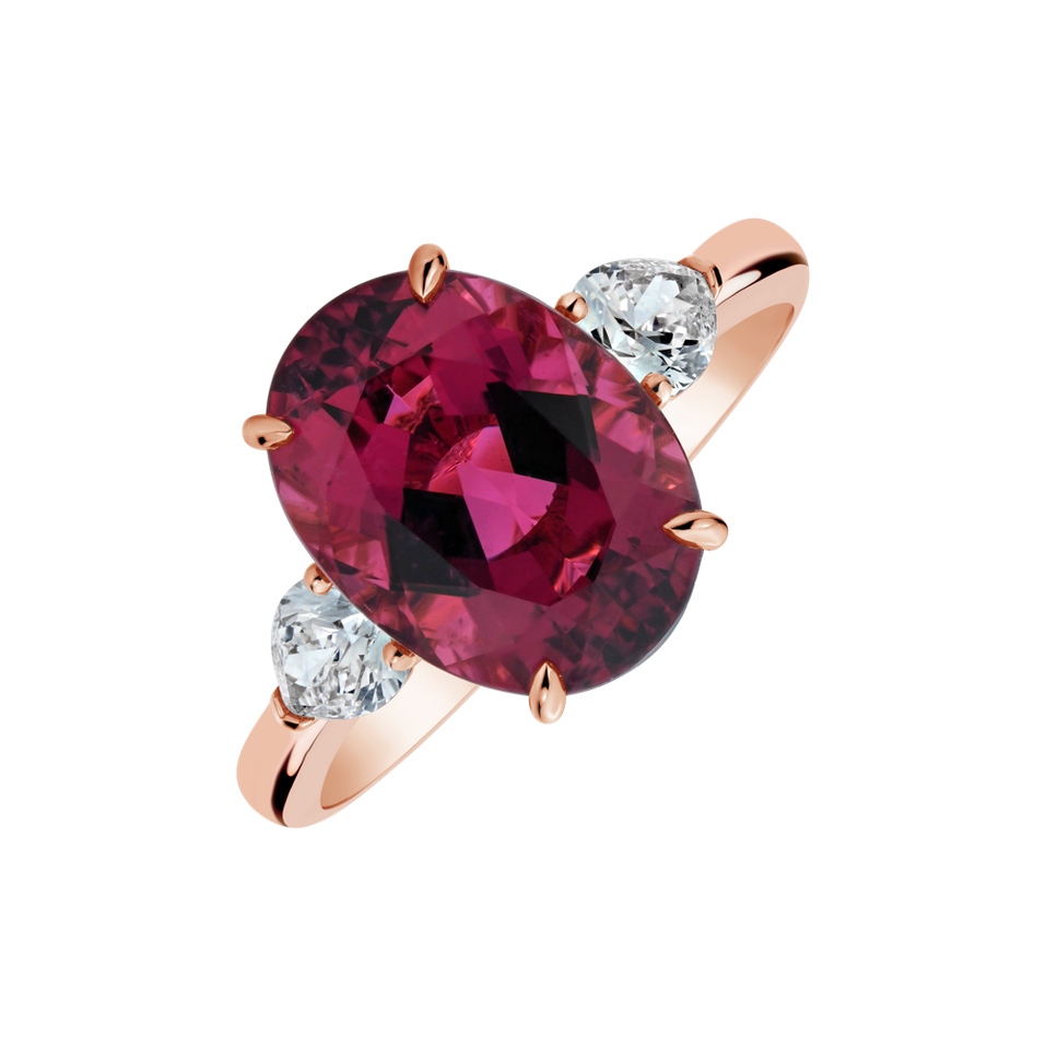 Prsteň s diamantmi a turmalínom Opheliane