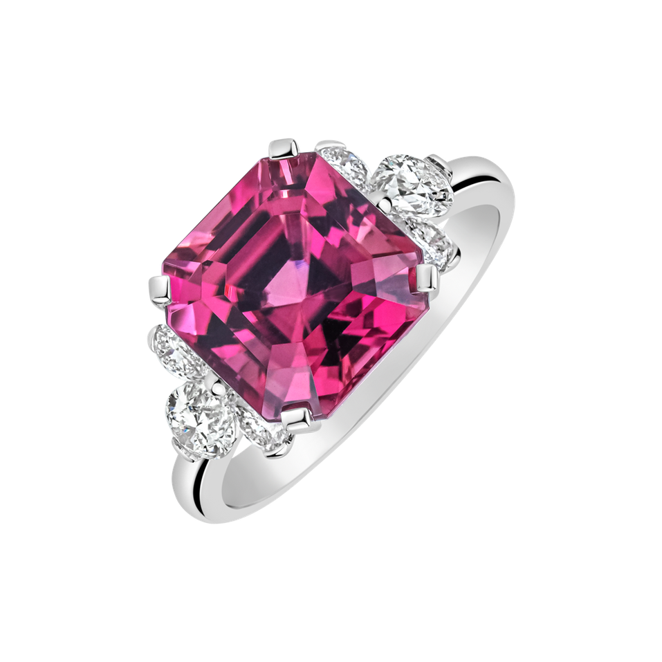 Prsteň s diamantmi a turmalínom Purple Magic