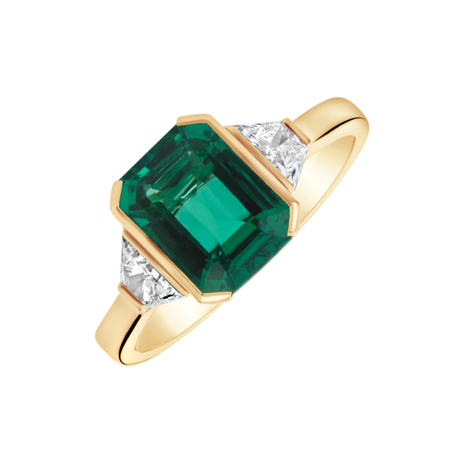 Prsteň s diamantmi a smaragdom Moonlit Promise