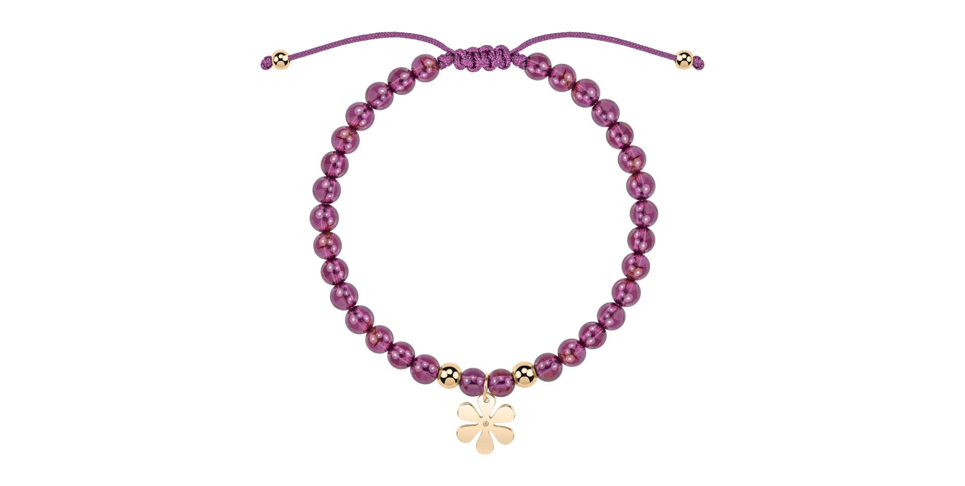 Náramok s diamantom a granátmi Lucky FLower