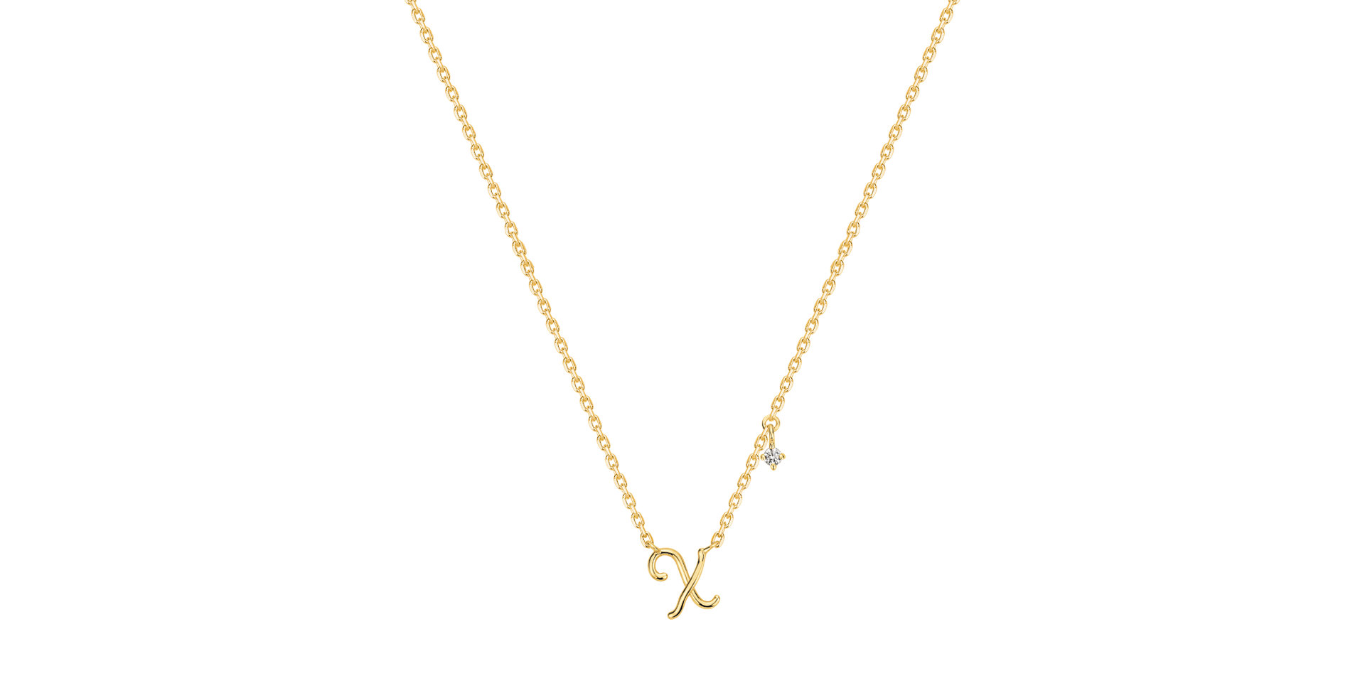 Náhrdelník s diamantom Elegance Letter