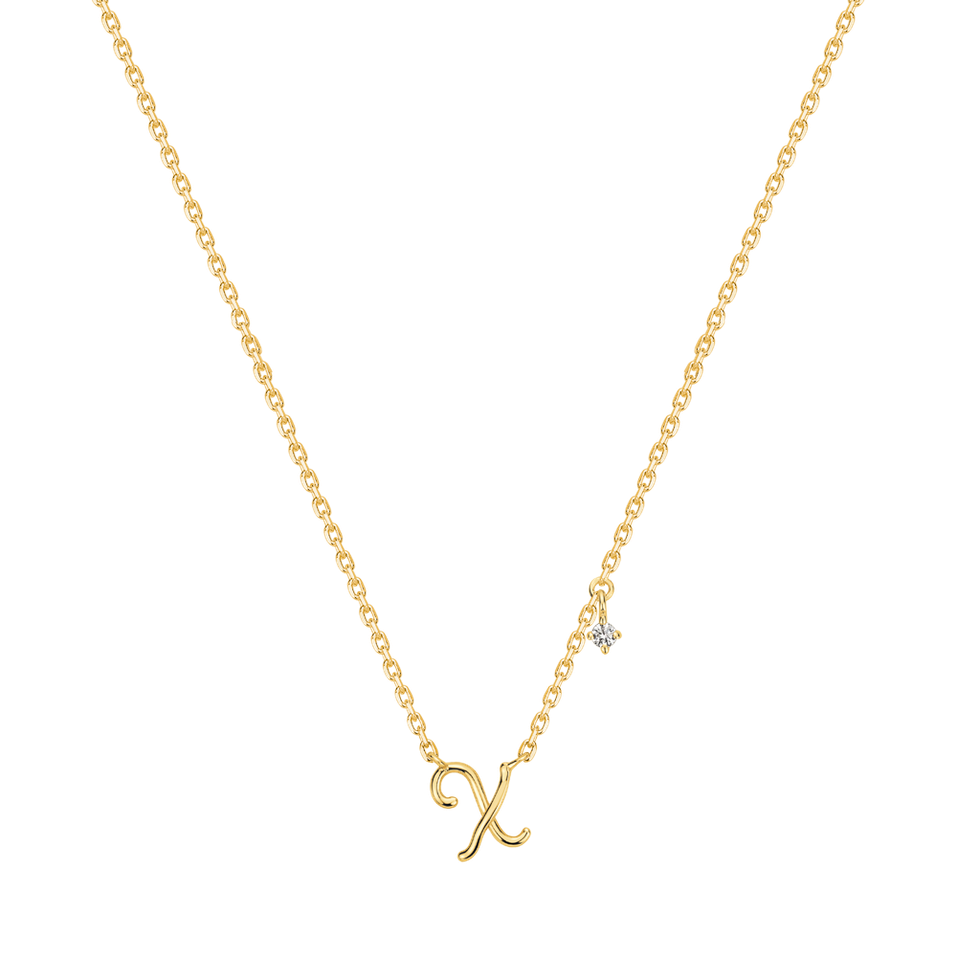 Náhrdelník s diamantom Elegance Letter