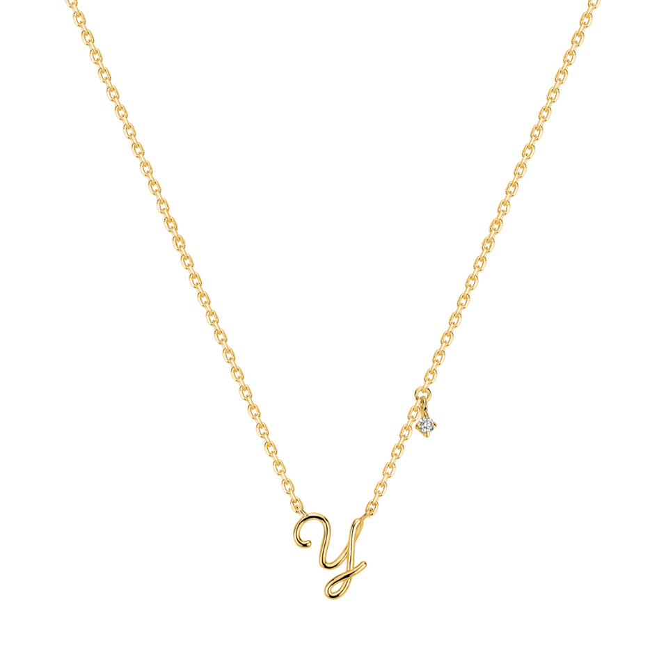 Náhrdelník s diamantom Elegance Letter